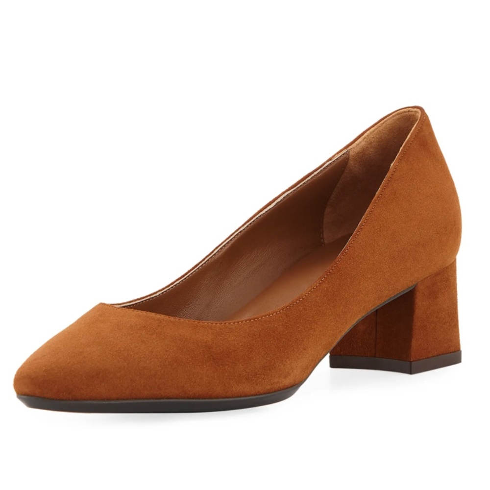 NEW Aquatalia Pasha Suede Pumps Caramel